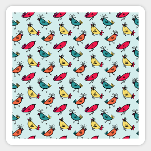 Colorful Little Birds Sticker